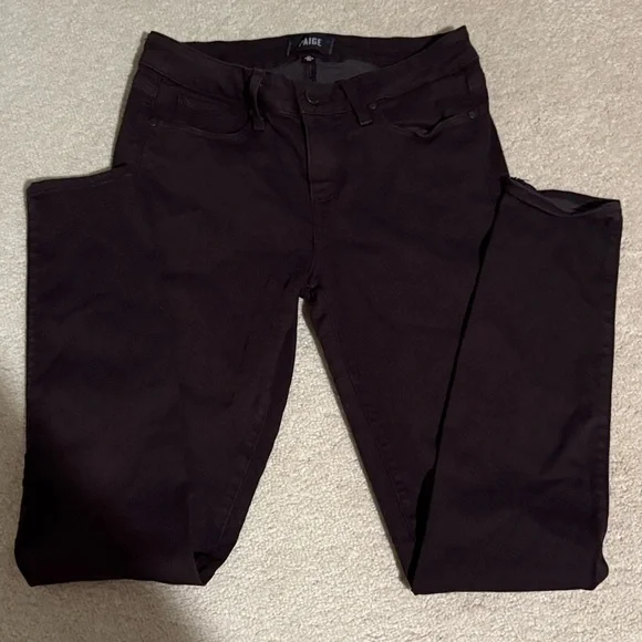 PAIGE  Verdugo Ultra Skinny Deep Brown Pants - Picture 2 of 7